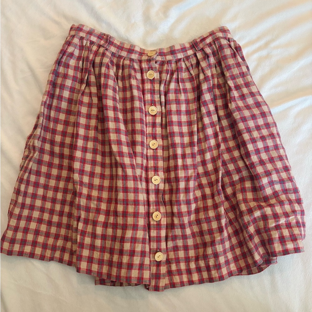Ralph Lauren Linen Check Skirt
